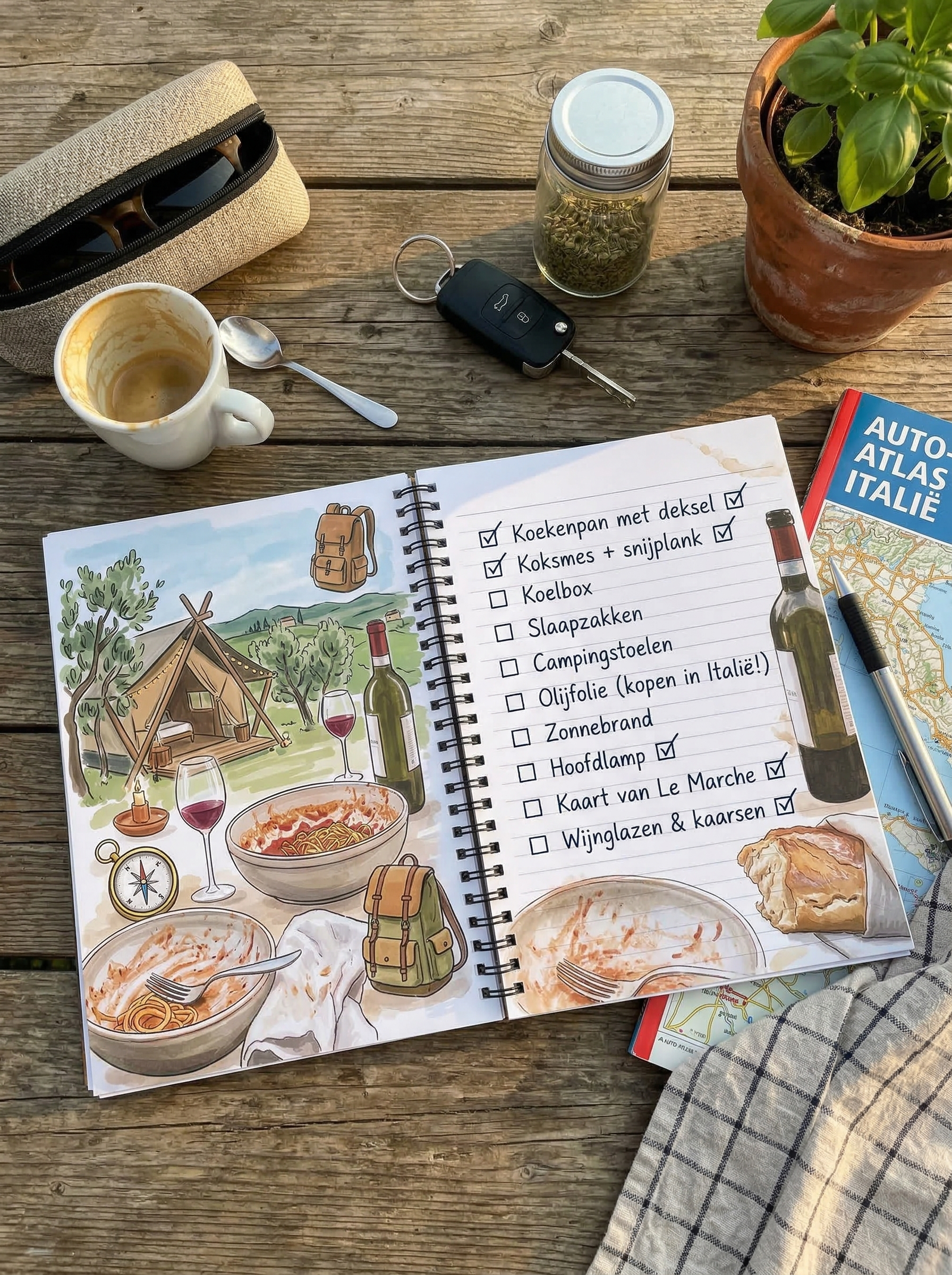 Campingkeuken checklist