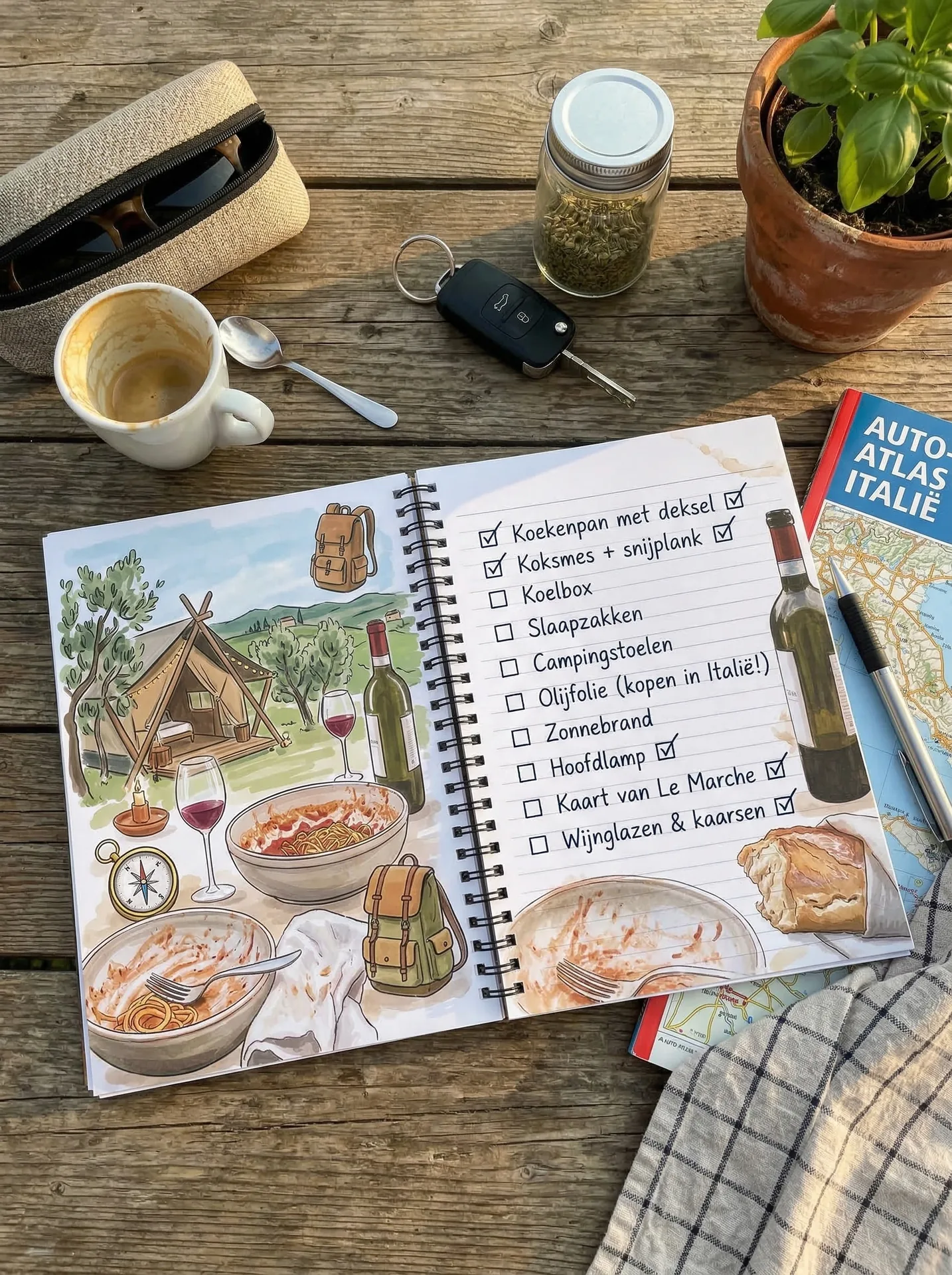 Campingkeuken checklist