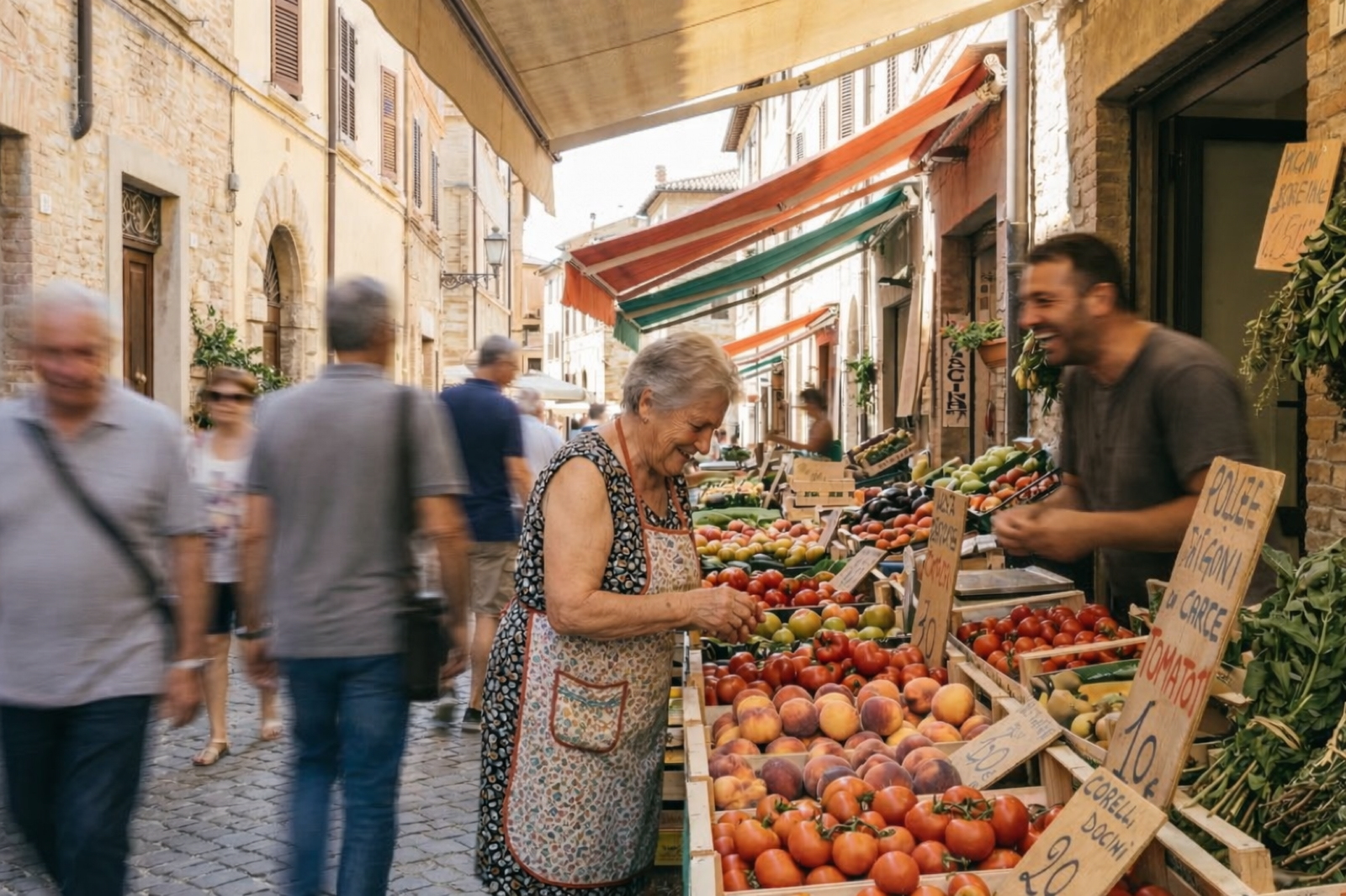 Groentemarkt in Le Marche